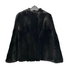 Vintage Mink Real Fur Jacket Bell Sleeves Black S